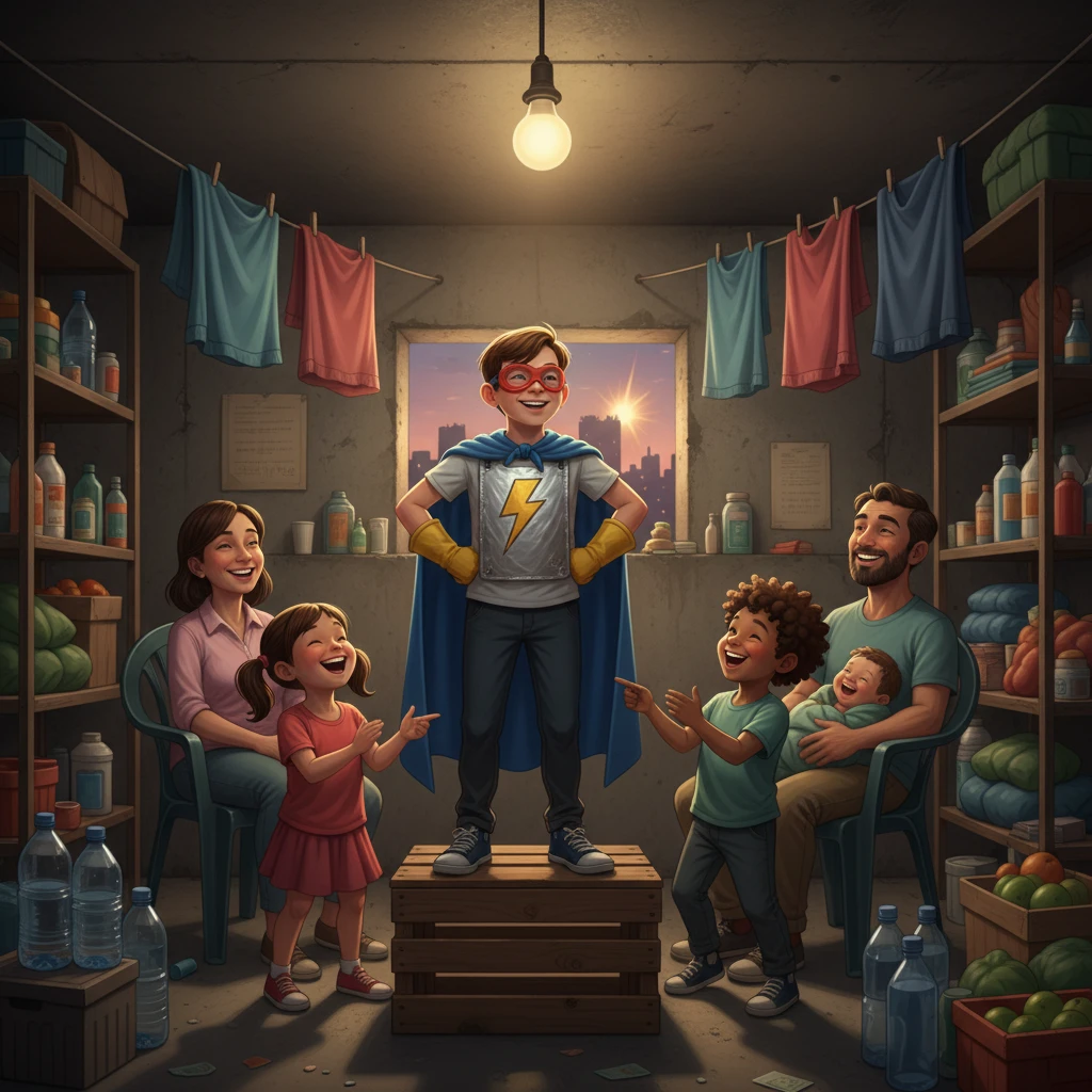 גיבור-העל של המקלט: איך תחפושות הפכו רגעי מתח לחיוך?